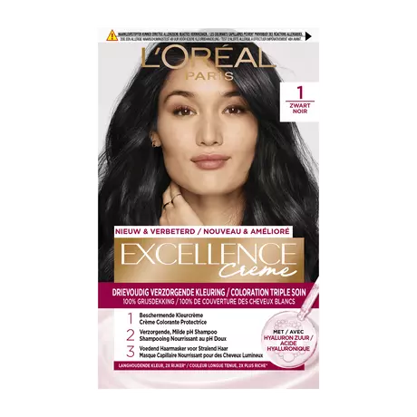 L'Oréal Paris Excellence Crème Permantente Haarverf 1 Intens Zwart