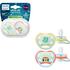 Philips Avent Fopspeen Ultra Air Night  0-6M Double Pack - SCF376/25