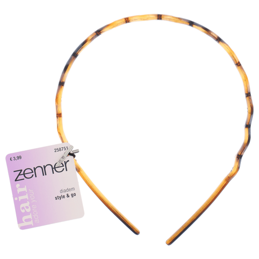 Zenner Diadeem Zigzag 3CM Bruin