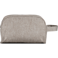 Fancy Label Canvas Toilettas Men Grey/Brown