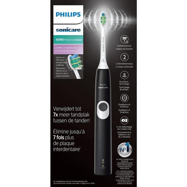 Veeg Tot ziens Diagnostiseren Philips Sonicare ProtectiveClean 4300 Series HX6800/63 Elektrische  Tandenborstel Zwart 3 EA | Etos