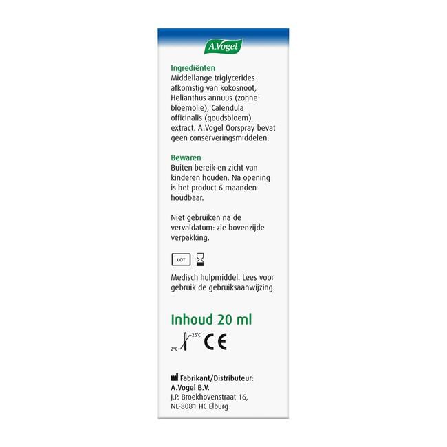 A.Vogel Oorspray Jeuk bij Jeuk in de Gehoorgang Spray 20 ML