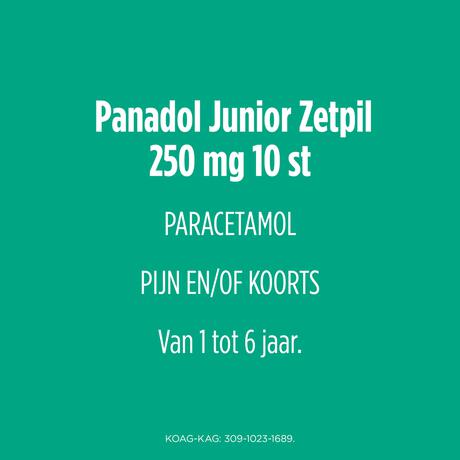 Panadol Junior Zetpillen 250 MG Paracetamol van 1 tot 6 jaar 10 stuks