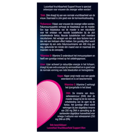 Lucovitaal Vruchtbaarheid Support Vrouw Capsules 60 stuks&nbsp;