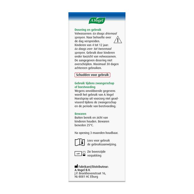 A.Vogel Hoestspray bij Droge- En Kriebelhoest Spray 30 ML