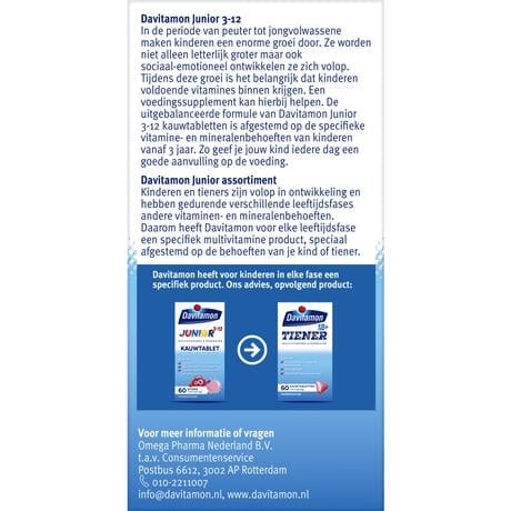 Davitamon Junior 3+ Kauwvitamines Framboos