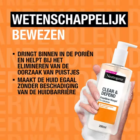 Neutrogena Clear & Defend Dagelijkse Gezichtsreiniging Acne en Onzuivere Huid 200 ML