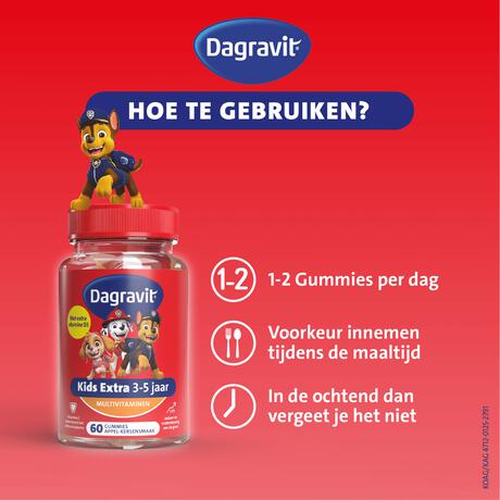Dagravit Kids Xtra Paw Patrol 3-5 jaar 60 gummies