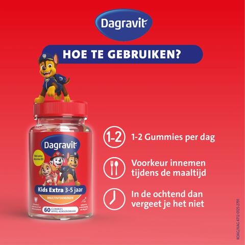 Dagravit Kids Xtra Paw Patrol 3-5 jaar 60 gummies