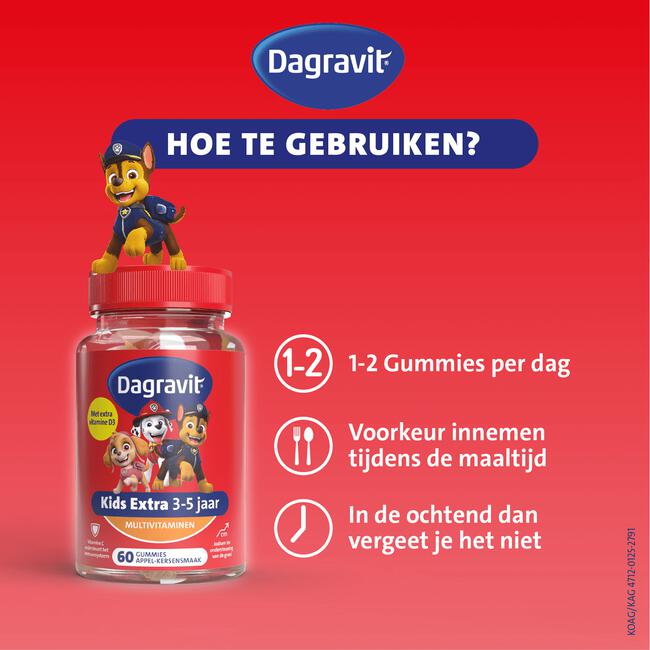 Dagravit Kids Xtra Paw Patrol 3-5 jaar 60 gummies
