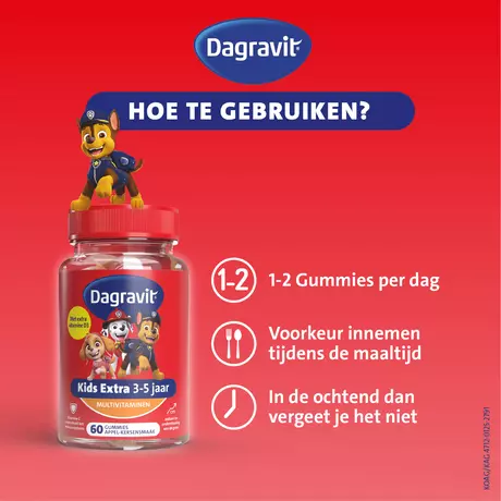 Dagravit Kids Xtra Paw Patrol 3-5 jaar 60 Gummies
