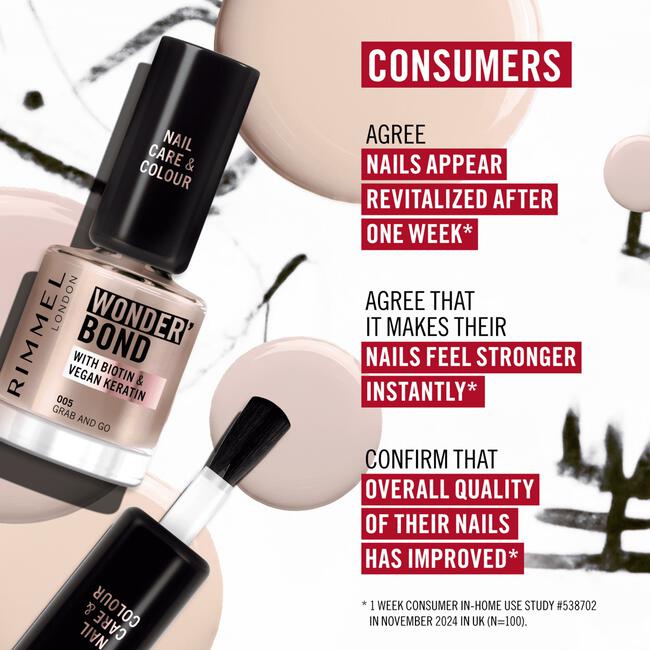 Rimmel London Wonder'Bond Care+Color Nagellak - Taupe - 005 Grab and Go