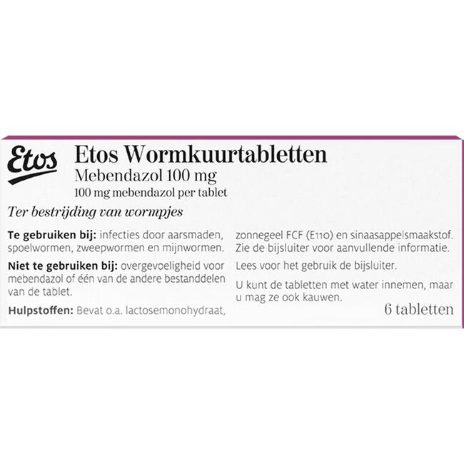 Etos Wormkuurtabletten 100 mg
