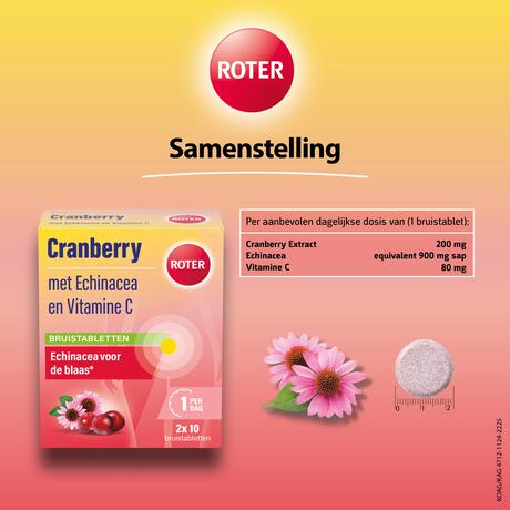 Roter Cranberry Bruistabletten 20 stuks