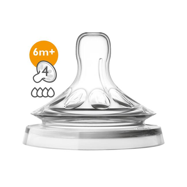 Geniet Vakman hanger Philips Avent Natural Flesspeen 6 M+ SCF044/27 2 Stuks 1 EA | Etos