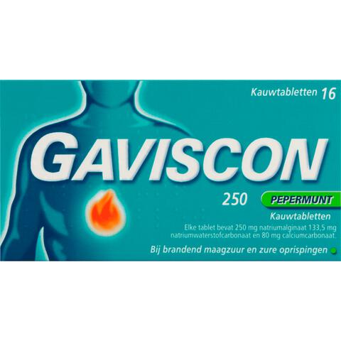 Gaviscon Kauwtabletten Pepermunt Maagzuurremmers 16 Stuks