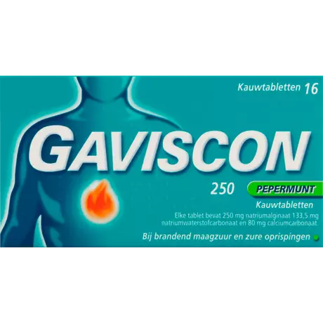 Gaviscon Kauwtabletten Pepermunt Maagzuurremmers 16 stuks