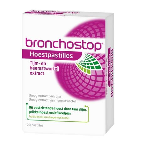 Bronchostop Hoestpastilles bij Vastzittende Hoest of Keelpijn 20 Stuks