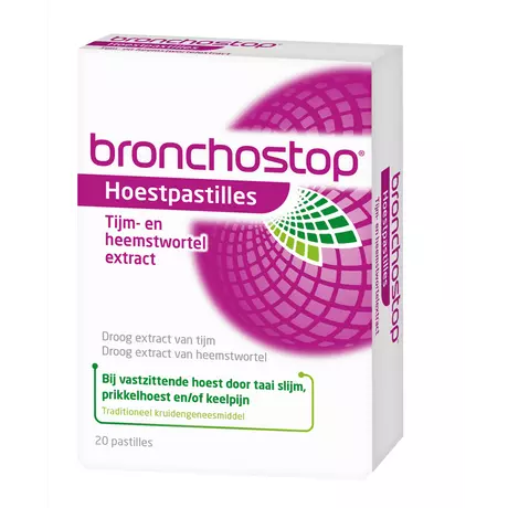 Bronchostop Vastzittende Hoest of Keelpijn Dragees 20 stuks