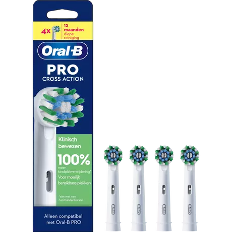 Oral-B Cross Action Opzetborstels Wit 4 Stuks