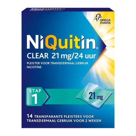 NiQuitin Clear Pleisters 21 mg Stoppen met roken