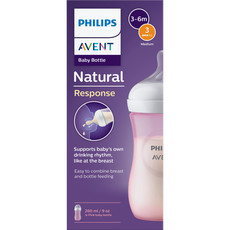 Philips Avent Natural Response Babyfles 3M+ Roze SCY903/11 260 ML