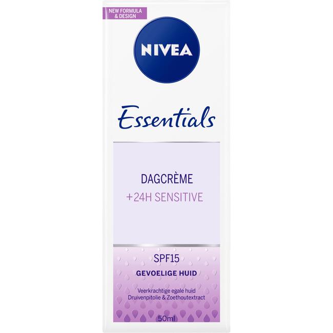 NIVEA Essentials Dagcrème +24H Sensitive SPF15 50 ML