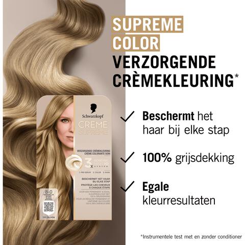 Schwarzkopf Creme Supreme Haarkleuring 8-16 Cool Asblond