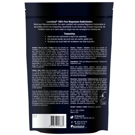 Lucovitaal 100% pure Magnesium Badkristallen 1000 Gram