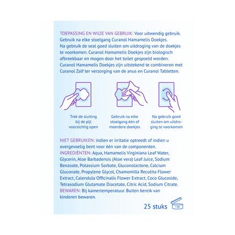 Curanol Hamamelis Doekjes 25 stuks
