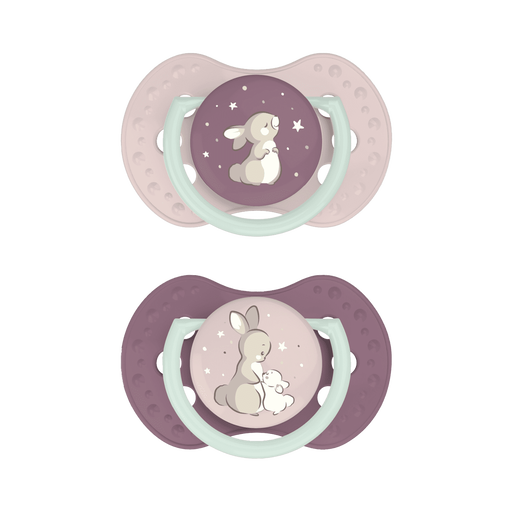 Difrax LOVI Dynamic Fopspeen 18M+ Night & Day Girl 2 stuks