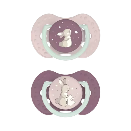 Difrax LOVI Dynamic Fopspeen 18M+ Night & Day Girl 2 stuks