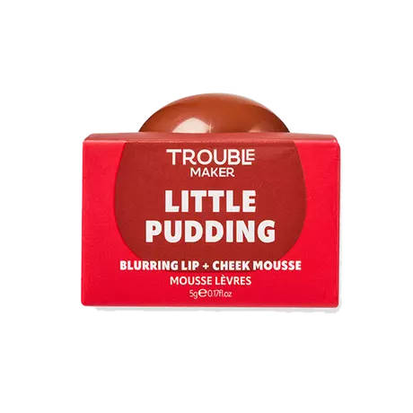 Trouble Maker Little Pudding Blurring Lip + Cheek Mousse Mochi Nude Brown