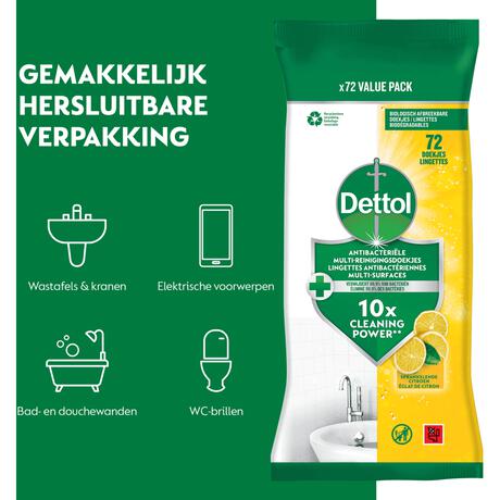 Dettol Citrus Doekjes 72 stuks