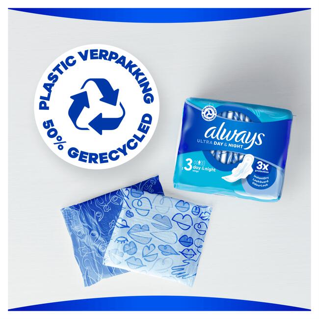 Always Ultra Maandverband Day & Night Met Vleugels 28 Stuks