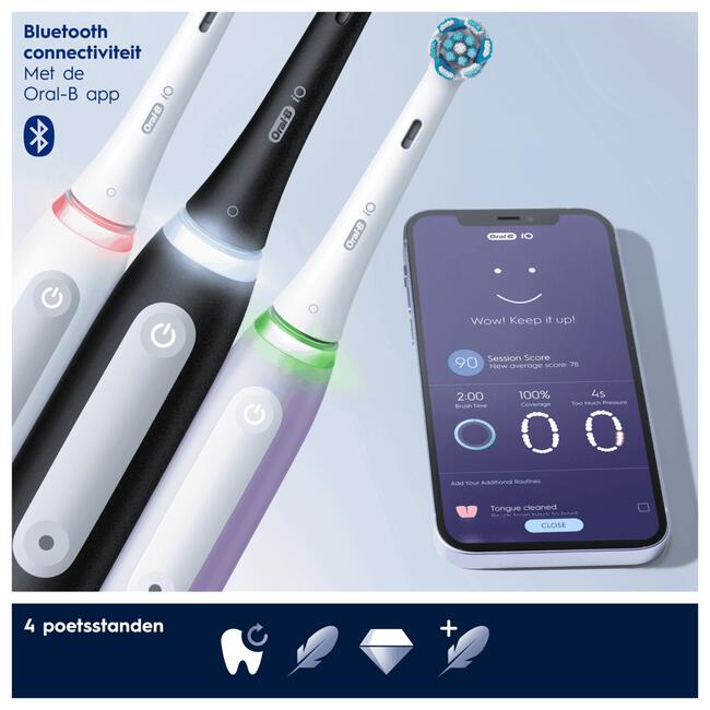 Oral-B iO 4 Zwart & Wit 2 Elektrische Tandenborstels By Braun