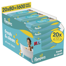 Pampers Fresh & Clean Billendoekjes 20x80 Stuks
