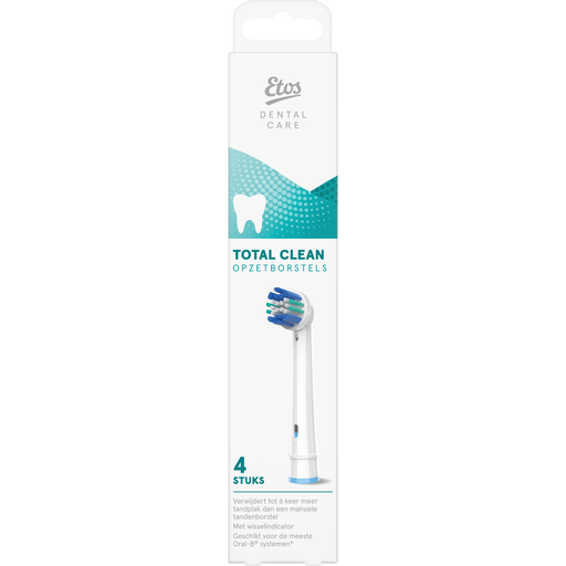 Etos Opzetborstels Total Clean 4 pack