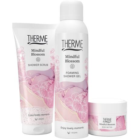 Therme Mindful Blossom Cadeauset Shower Foam Body Butter Shower Scrub