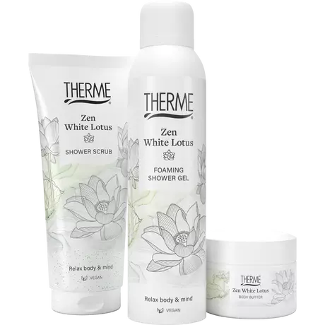 Therme Giftset Zen White Lotus Scrub 200ml + Butter 75g + Foam 200ml