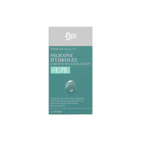 Etos Silicone Hydrogel Zachte Maandlenzen -1.75 3 stuks