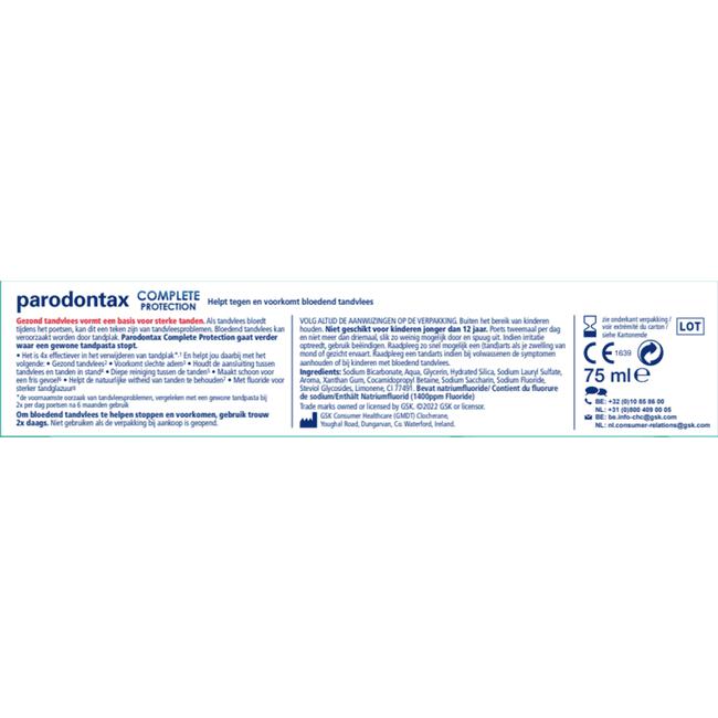 Parodontax Complete Protection Whitening Tandpasta - 75 ML