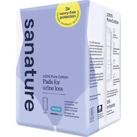 Sanature Pro Vivo 100% Katoenen Incontinentieverband Normaal 12 stuks