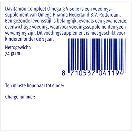 Davitamon Compleet Omega-3 Visolie Capsules