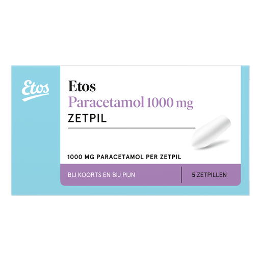 Etos Paracetamol 1000 MG Zetpil 5 stuks