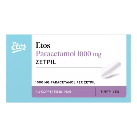 Etos Paracetamol 1000 MG Zetpil 5 stuks