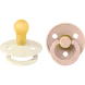 BIBS Colour Fopspeen Rond Latex Maat 1 Ivory/Blush 2 stuks