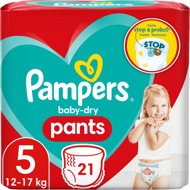 bagageruimte Uitrusting Toepassen Pampers Baby-Dry Luierbroekjes Maat 5 21 Luiers 12KG-17KG 21 EA | Etos