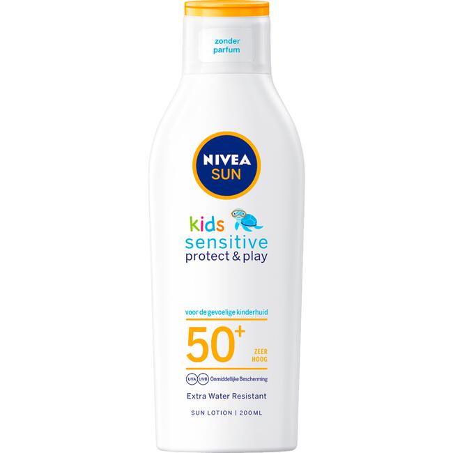NIVEA SUN Kids Zonnebrand Protect & Sensitive Zonnemelk SPF 50+ 200 ML