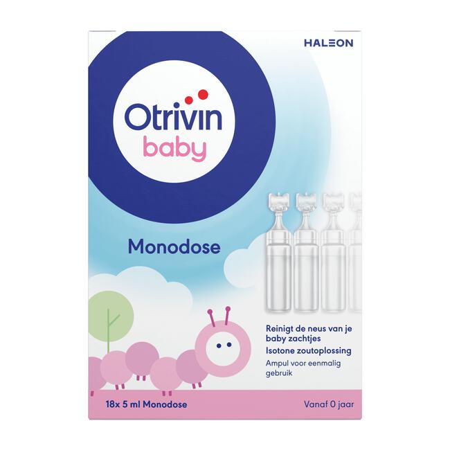 Otrivin Baby Zoutoplossing Monodose bij een Verstopte Neus 18 x 5 ML